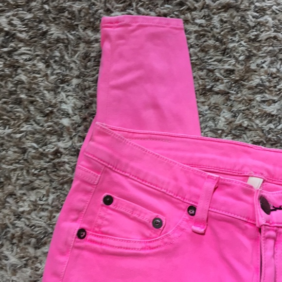 Rag & Bone Neon Pink Legging Jeans - Picture 2 of 7